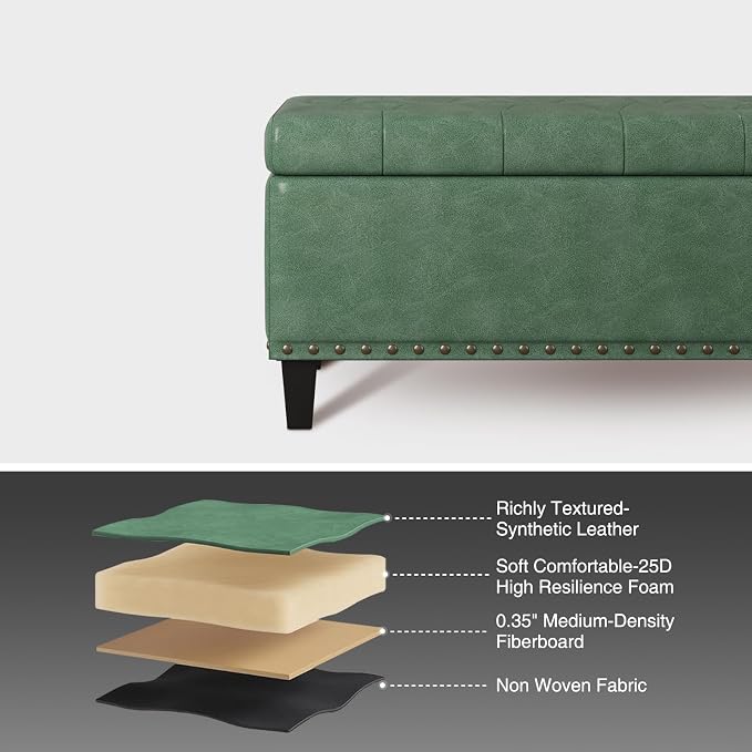 Storage Ottoman Bench, 51-Inch Large Storage Bench - Image 8