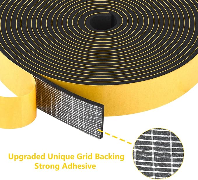 Weather Stripping Soundproof 1/2 in x 1/16 in, High Density Door Seal Strip - Image 2