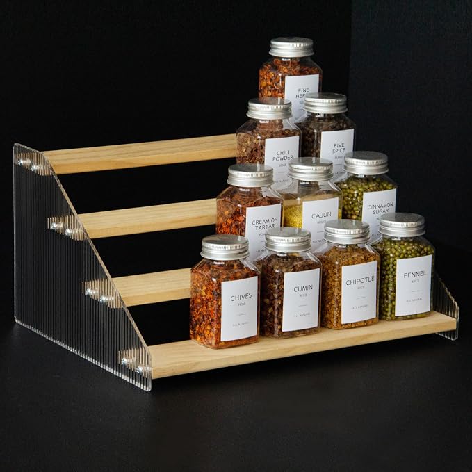 nianfeng Tiered Spice Rack, 4-Tier Spice Pantry Kitchen Cabinet Organizer by nianfeng