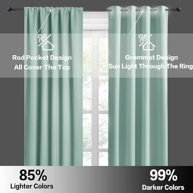 RYB HOME Room Darkening Kitchen Curtains 54 inch Length, Durable Privacy Window - Image 5