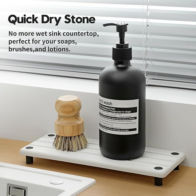 2 Pack Fast Drying Water Absorbing Diatomite Stone Mat Tray - Image 3
