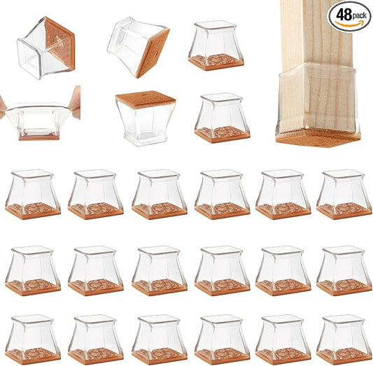 CHUNZEXI 48 Pack Square Chair Leg Floor Protectors by CHUNZEXI