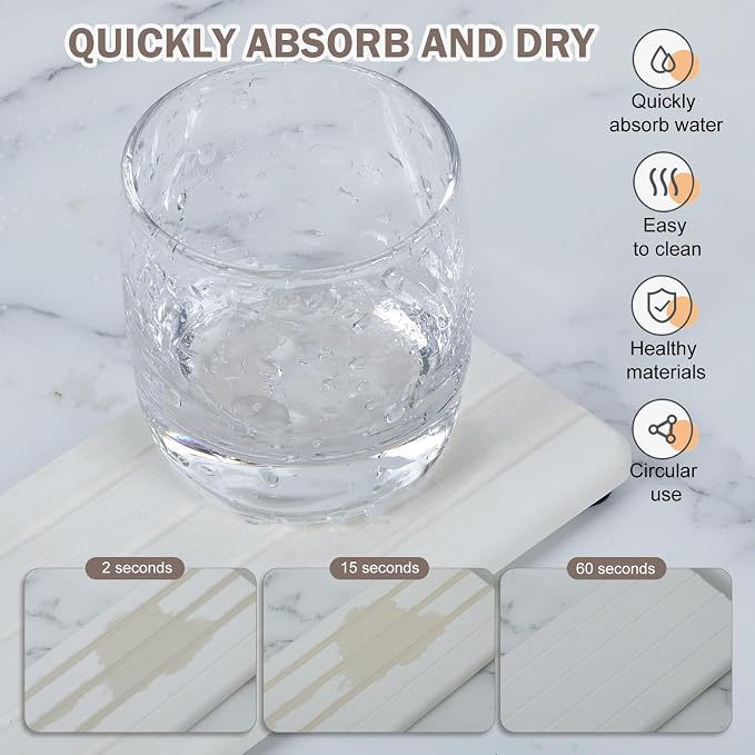 6PCS Fast Drying Diatomite Stone Sink Tray, Stone Drying Tray - Image 2