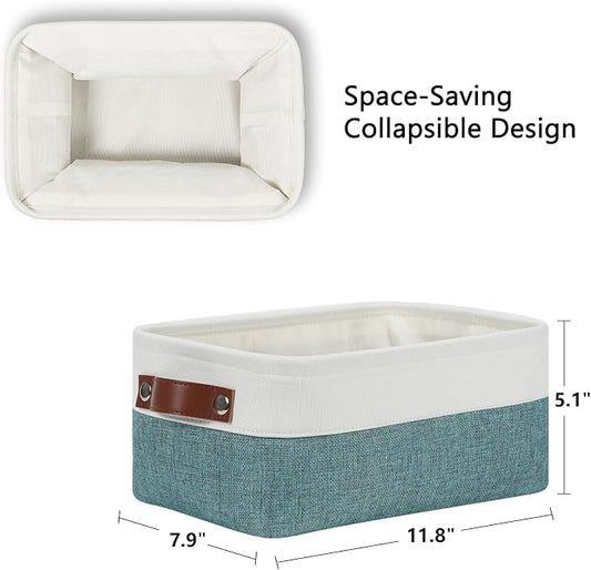 DULLEMELO Small Storage Bin, Small Fabric Rectangular Storage Basket - Image 2