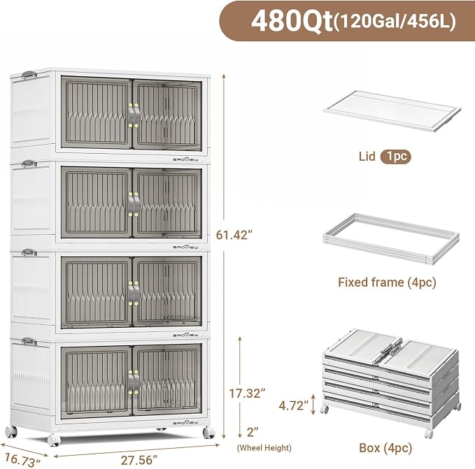 BROVIEW 480Qt Stackable Storage Bins - Image 2