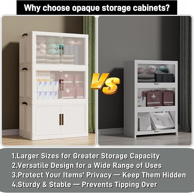 Stackable Storage Bins with 1 lid Stackable Storage Drawers - Image 6