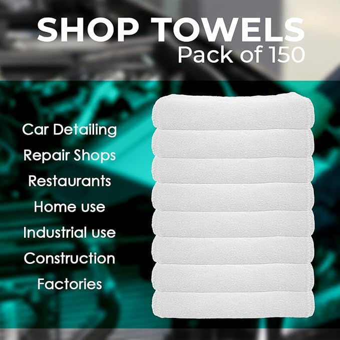 Avalon Towels Cotton Shop Rags – Size 12x14 Inches Cleaning Rags – Absorbent - Image 7