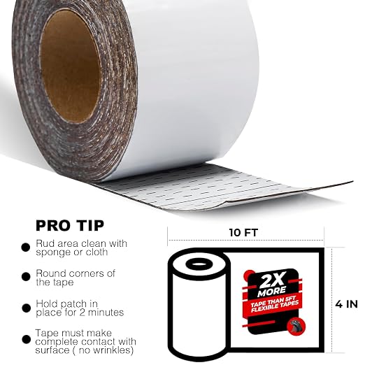 White RV Roof Sealant Tape, UV-Resistant, Weatherproof Patch - Image 2