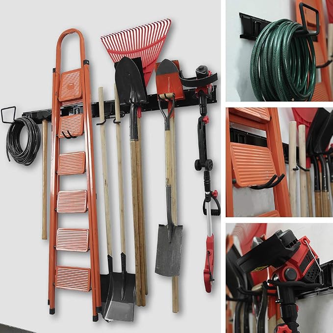 Wallmaster 15 PCS Tool Storage Rack, Garage Storage Wall Mount Organizer Garden - Image 7