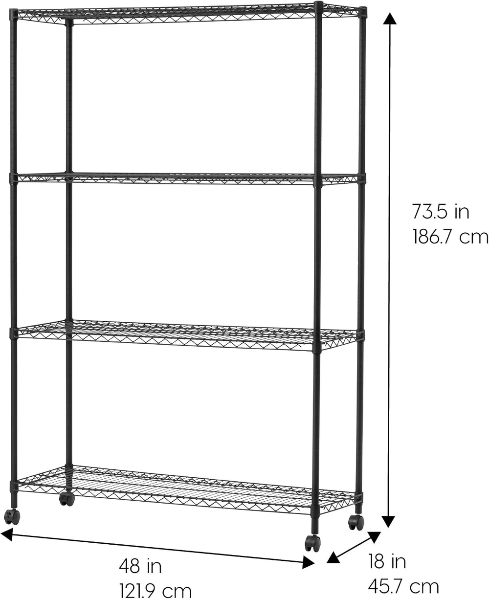 IRIS USA, Inc. 4-Tier Adjustable Heavy Duty Steel Storage Rack with Removable...