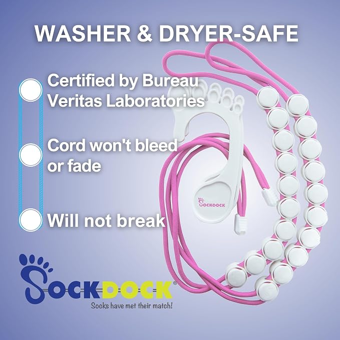 Sock Laundry Solution for Washing Drying & Storing Socks in Pairs, Clip & Hold - Image 5