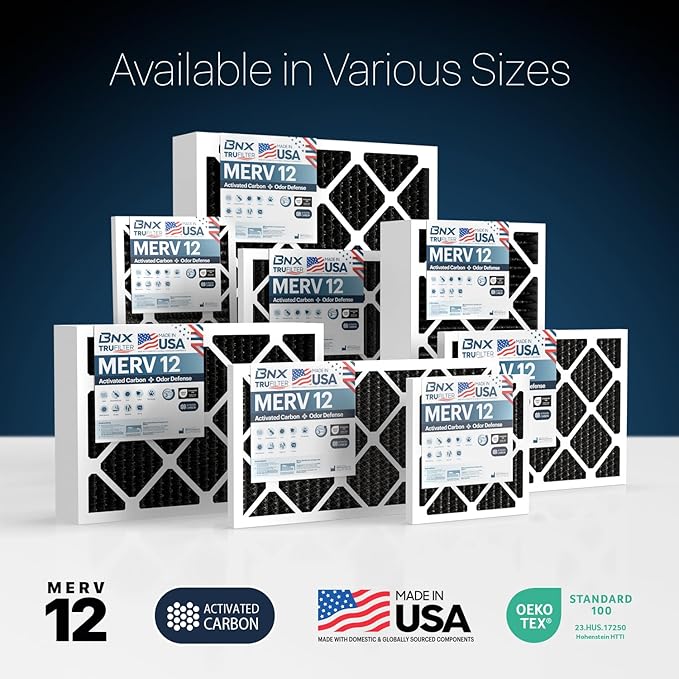 BNX TruFilter 20x22x1 MERV 12 Odor Defense AC Furnace Air Filter - Image 9