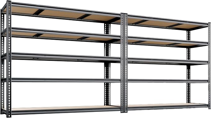 48"W Garage Shelving, 3050LBS Storage Shelves heavy duty, 5 Tier Metal Shelving by Unknown