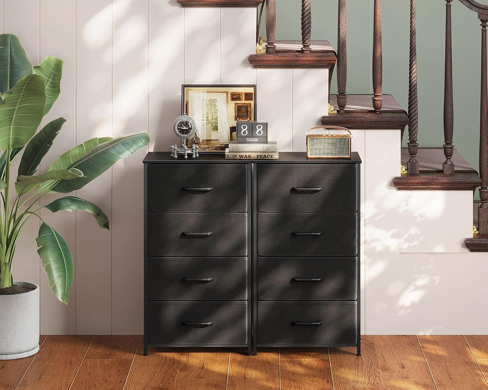 AODK Small Dresser for Bedroom with 4 Storage Drawers, Black