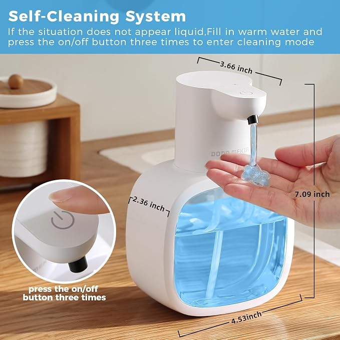 Automatic Liquid Soap Dispenser, 17oz/500ml Touchless Rechargeable - Image 2