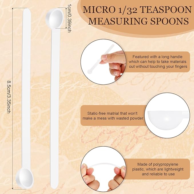 Honeydak 1/32 Teaspoon Micro Scoops 150 Milligram Mini Measuring Spoons Tiny - Image 2