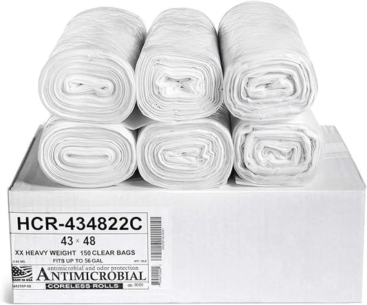 Aluf Plastics High Density Trash Bags, 56 Gallon, 22 Micron, by AlufPlastics