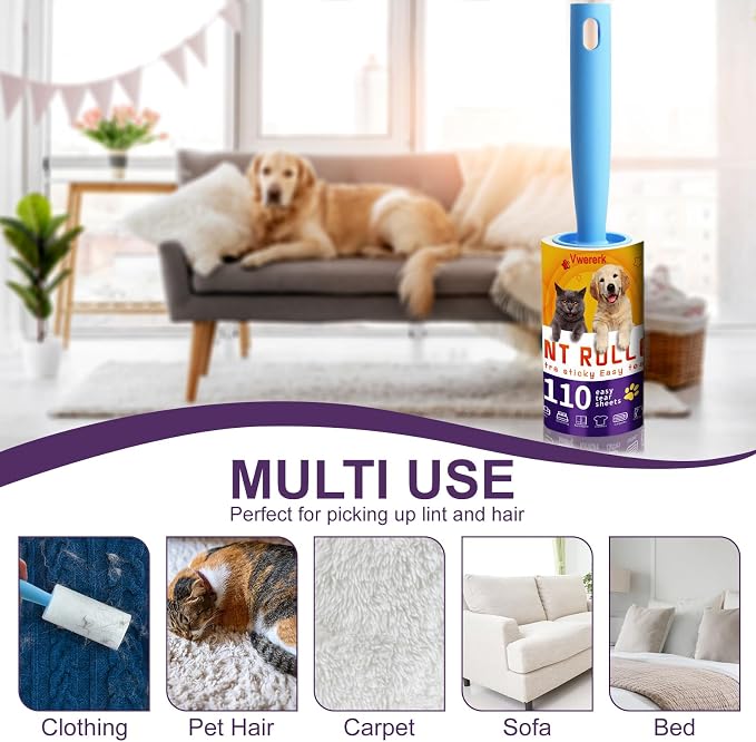 Lint Rollers for Pet Hair Extra Sticky, 660 Sheets Value Set/6 Lint Roller - Image 6