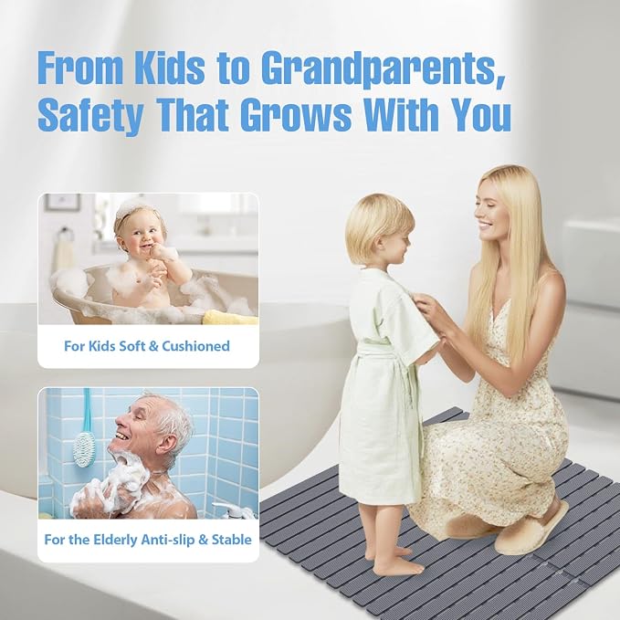 Shower Mat Non-Slip Bath Mat for Tub Floor & Stall - Image 7