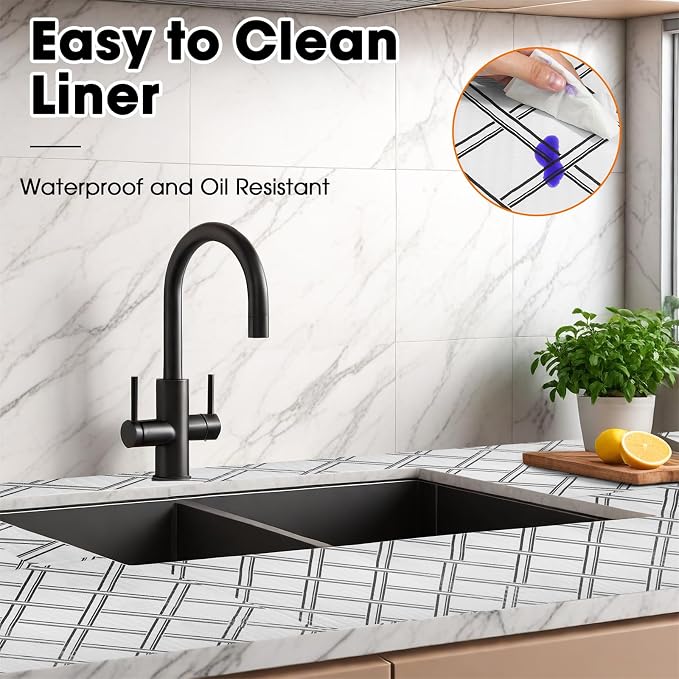 Drawer and Shelf Liners for Kitchen Cabinets Non-Adhesive Cabinet Liners Strong - Image 3