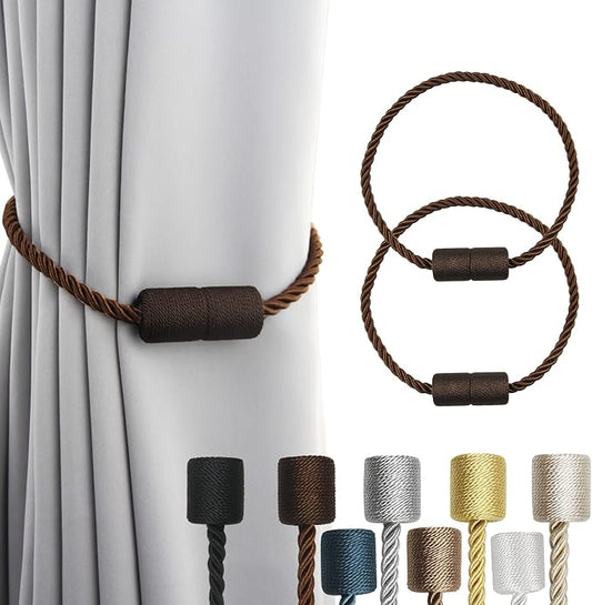 2 Pack Strong Magnetic Curtain Tiebacks Outdoor Elegant Decorative Tie Backs by CurtainTiebacks