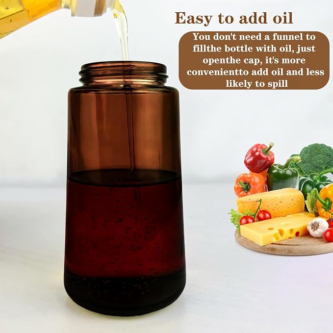 2-in-1 Glass Oil Dispenser & Sprayer - 16oz/470ml Leakproof Olive Oil Sprayer - Image 5