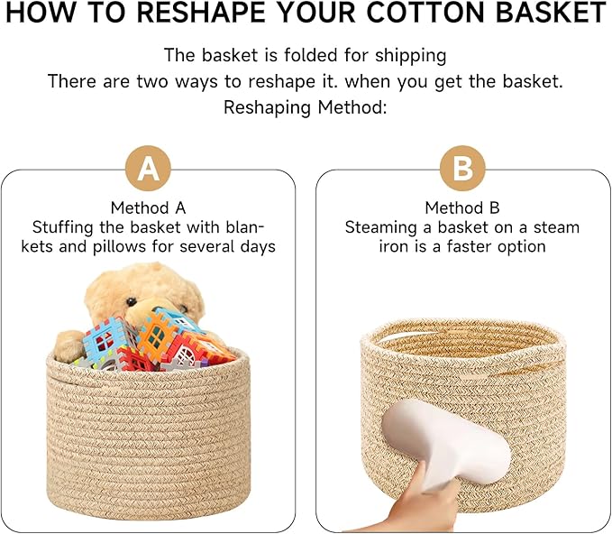 Small Basket for Organizing | Cube Shelf Closet Storage Baskets | 9.7×9.7×7.1” - Image 7