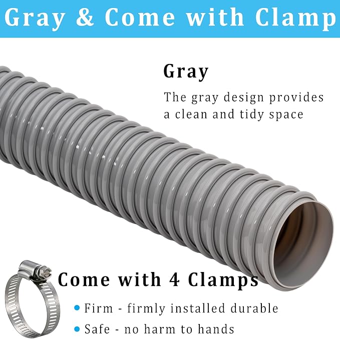 Dust Collection Hose 2 in × 5 ft Heavy Duty Flexible PVC Reinforced Thicken - Image 3
