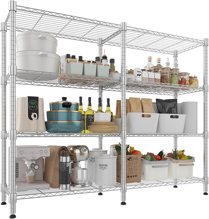 Himimi 4-Tier Heavy Duty Metal Storage Rack, 1200LBS Adjustable Wire Shelving by Himimi
