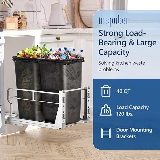 Insputer Dual Pull Out Trash Can Under Cabinet - Image 4