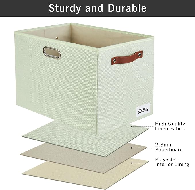 3-Pack Foldable Fabric Storage Bins - Image 6