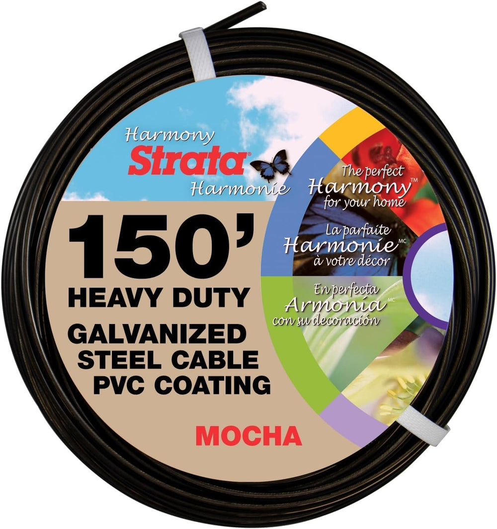 Strata 150 Feet Clothesline Outdoor Heavy Duty Galvanized Wire Steel Cable, M...