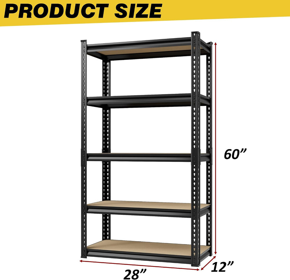 Heavy Duty Storage Shelving Unit, 5-Tier Adjustable Garage Shelves, 2025 lbs ...