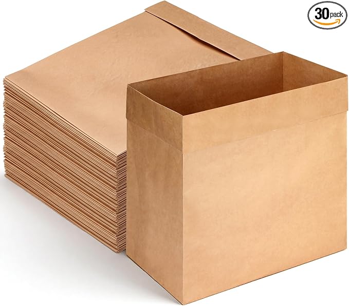30 Pcs Trash Compactor Bags for Kitchen Pre-Cuffed Heavy Duty Kraft Paper by Humyoun