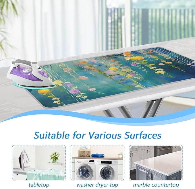 Kigai Watercolor Fowers Ironing Blanket Thick Portable Ironing Pad Travel - Image 5