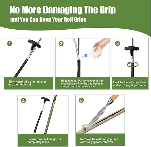 Golf Grip Removal Tool and Golf Grip Tape Removal Tool, V-Groove Grip Remover - Image 2