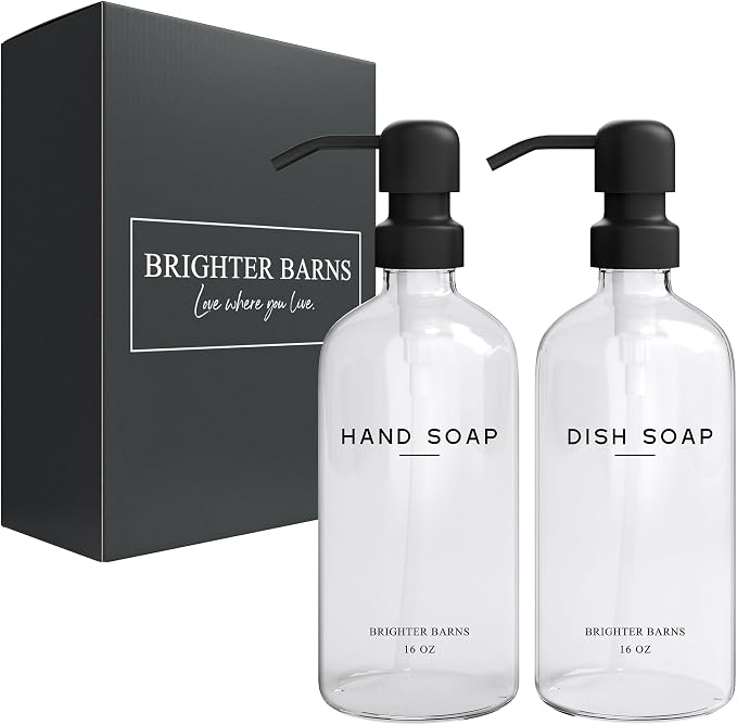 Clear Glass Hand and Dish Soap Dispenser Set by Brighter Barns - Image 8