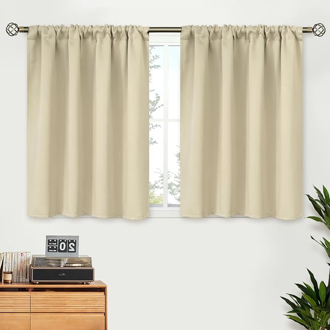 BGment Beige Blackout Curtains 36 Inches Length by BGment