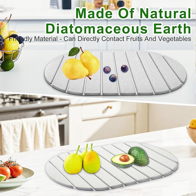 Stone Drying Mat for Kitchen Counter: 24"×16" Collapsible Stone Dish Drying Mat - Image 7