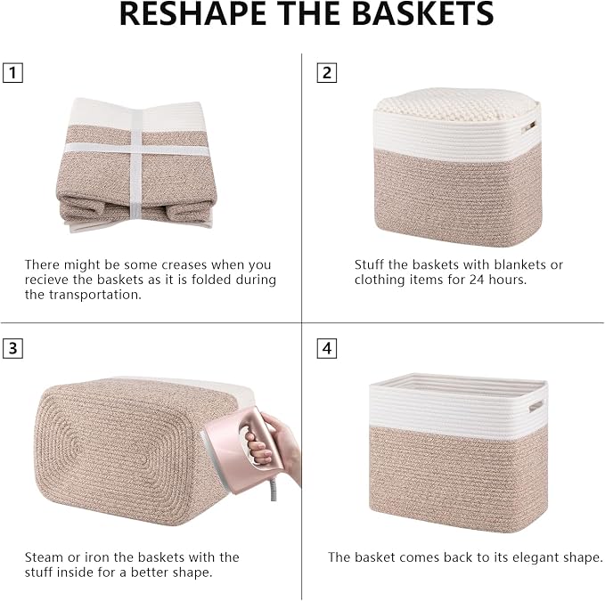 OIAHOMY Storage baskets for Shelf, Toy Storage Basket, Collapsible Storage Bins - Image 7