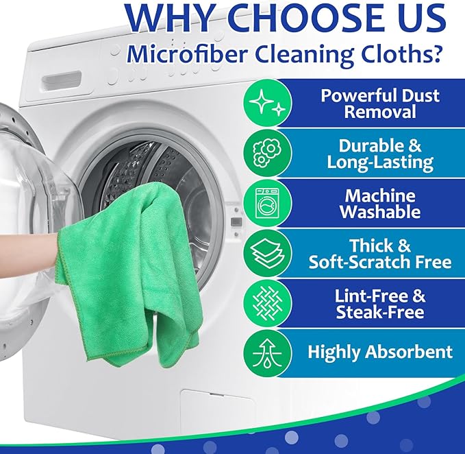 Newwiee 3 Pcs Extra Large Microfiber Cleaning Cloth 30" x 20" Washable Reusable - Image 3