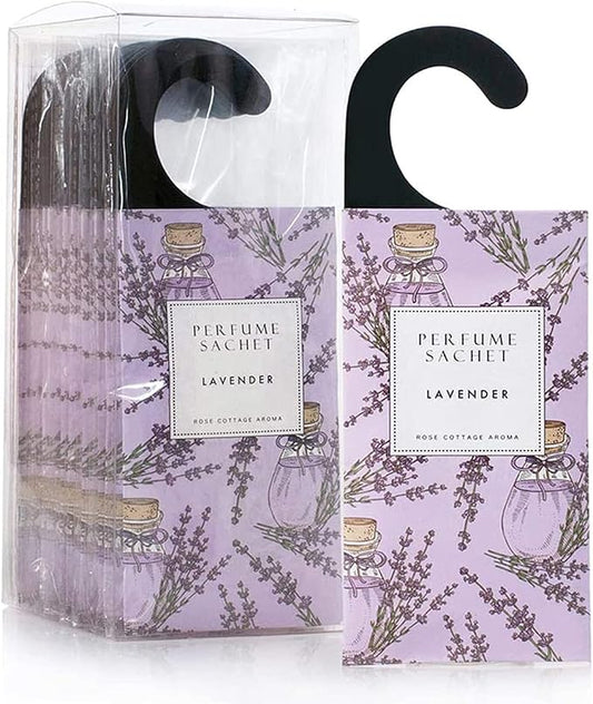 ROSE COTTAGE Large 12 Packs Lavender Hanging Closet Deodorizer Air Freshener by ROSECOTTAGE