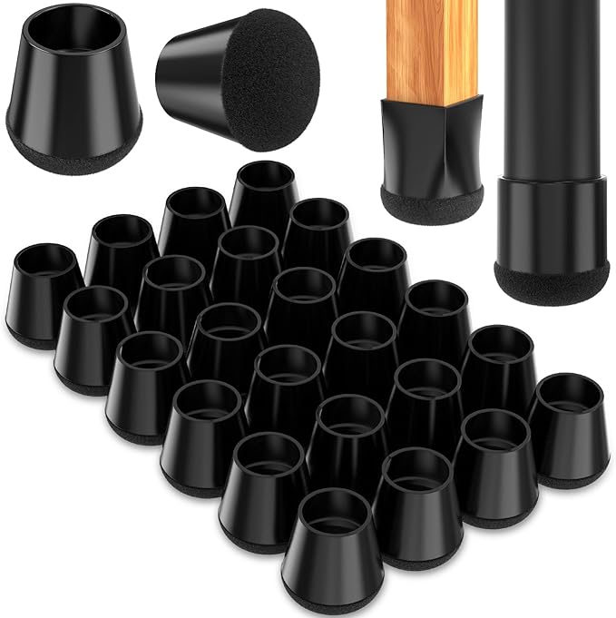 Chair Leg Floor Protectors Medium 24Pcs, Silicone Chair Leg Protectors by YTEACIUL