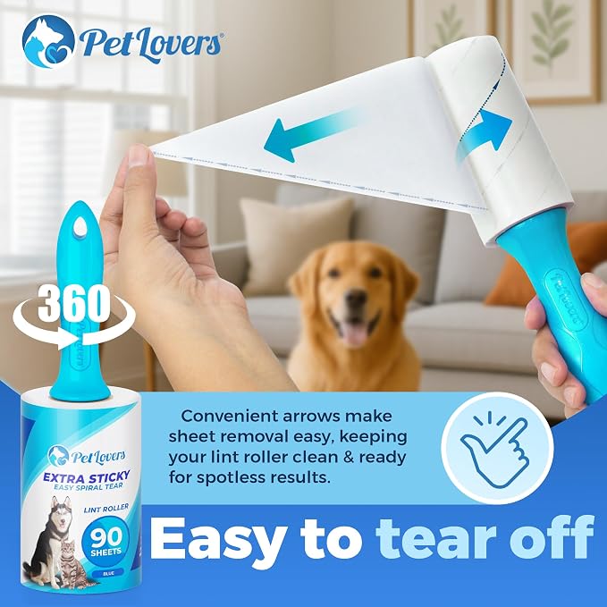 PetLovers Extra Sticky Lint Roller Mega Value Set 450 Sheets - Image 5