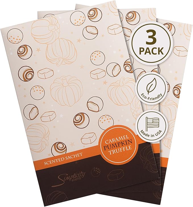 Floral Simplicity Caramel Pumpkin Truffle Scented Sachets Pack of 3, Fall & by FloralSimplicity