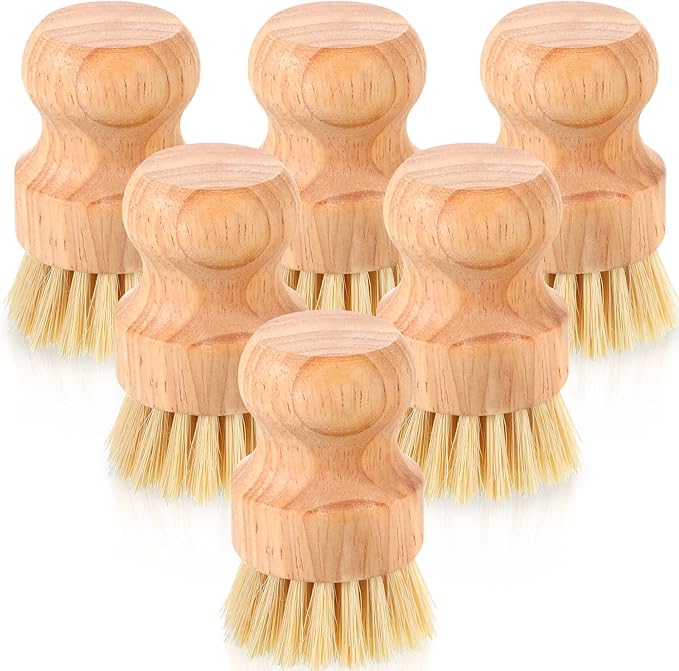 Nuenen 40 Packs Bamboo Dish Scrub Brushes Wooden Scrubbers Set Kitchen by Nuenen