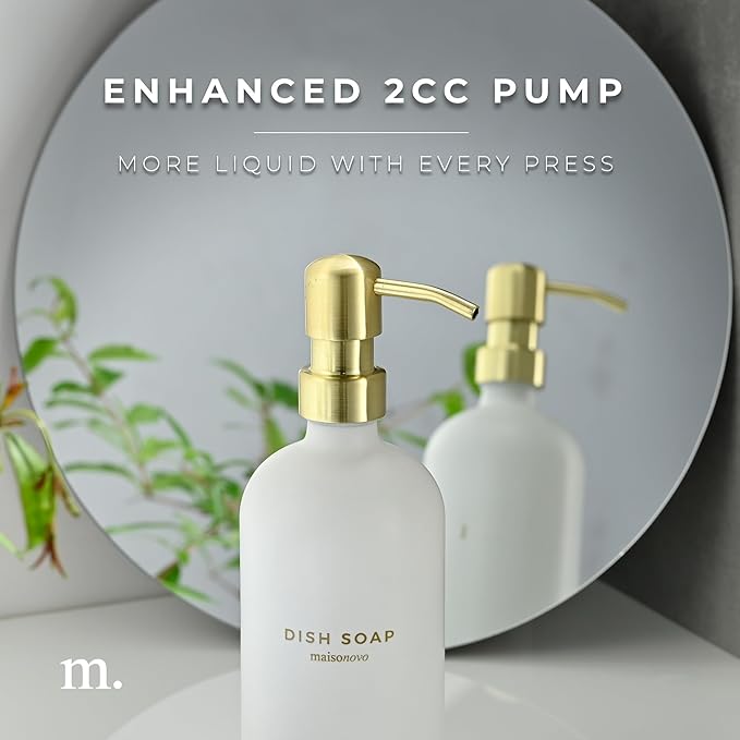 MaisoNovo Soap Dispenser 3-Piece Set | 16.9oz White Bottles - Image 5