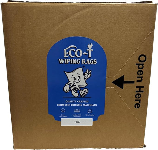 25 Lb Box Eco-T Mechanic Shop Rags by ALL+RAGS