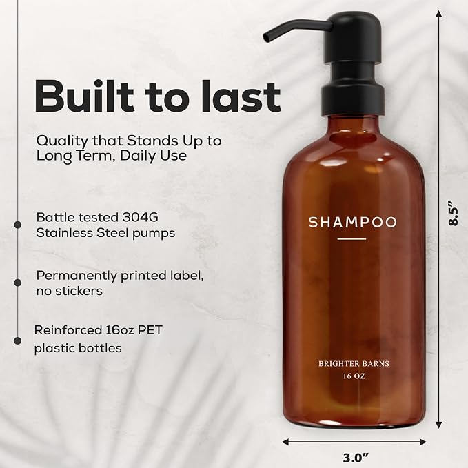 Amber Shampoo and Conditioner Dispenser Set by Brighter Barns - Image 3