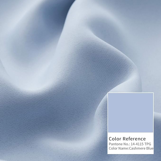 BGment Baby Blue Room Darkening Curtains - Image 9